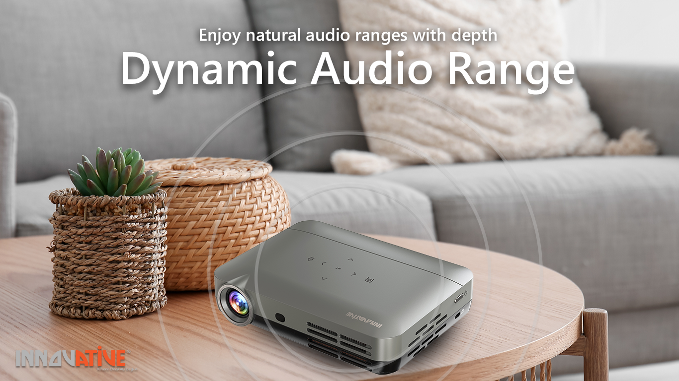 High Brightness Super Short Throw Smart Mini Projector with Clear Speaker, Bluetooth Audio & YouTube Netflix, support 4k HDMI - Innovative DS11 4k 3D