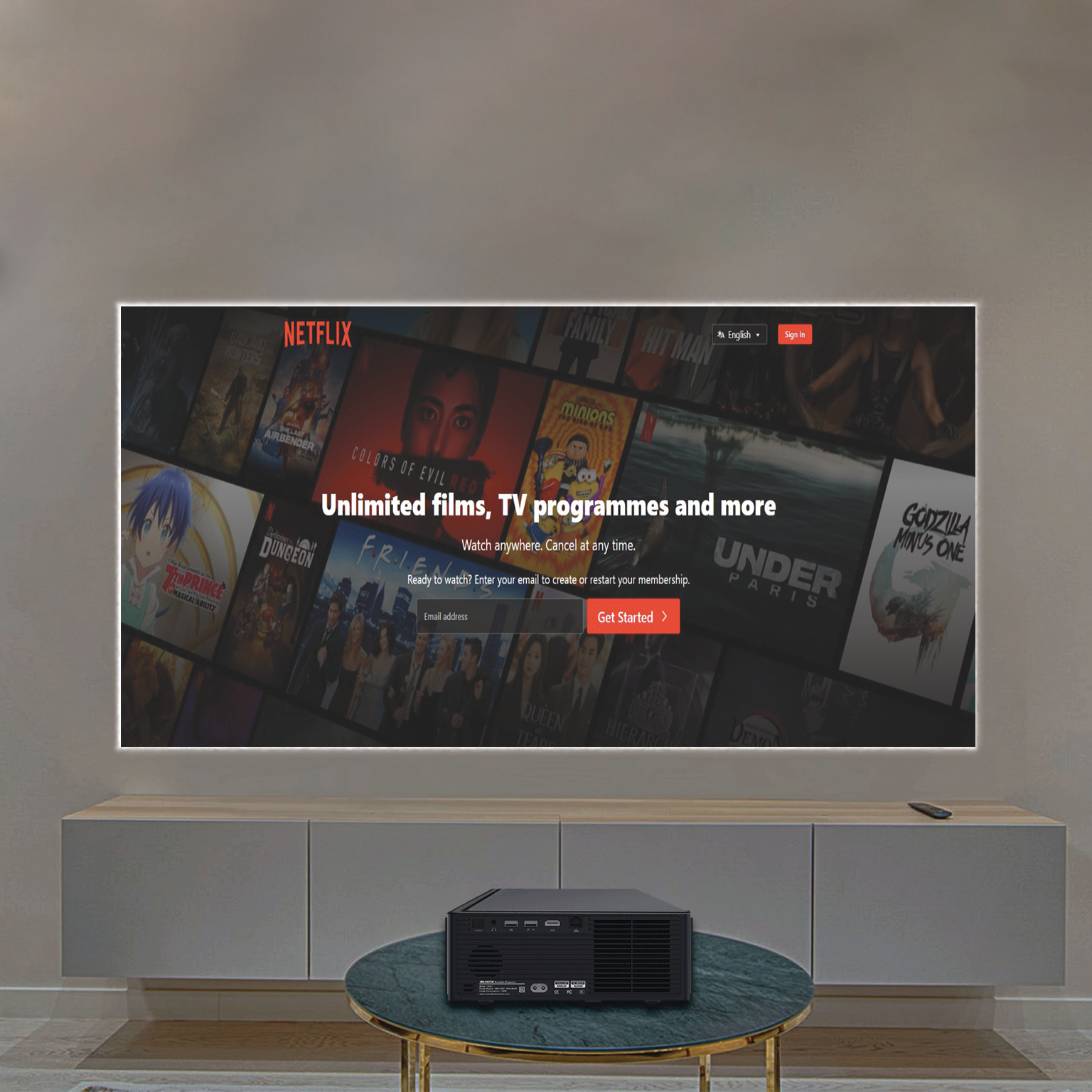 Lumos projector Netflix update service