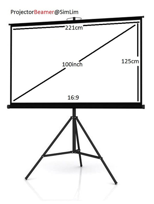 100inch 16:9 Portable Tripod Projector Screen