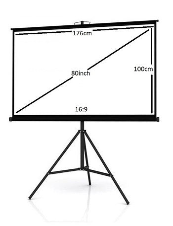 80inch 16:9 Portable Tripod Projector Screen