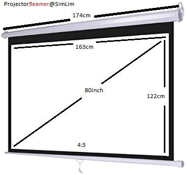 80inch 4:3 Manual Pull down Projector Screen Wall / Ceiling