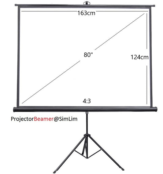 80inch 4:3 Portable Tripod Projector Screen