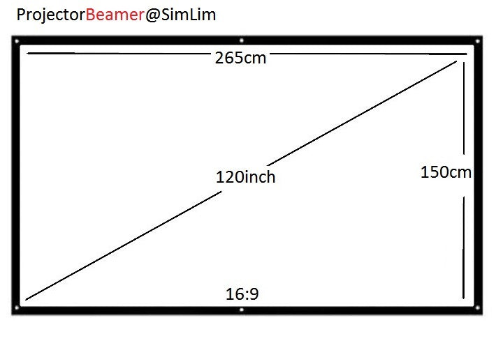 120inch 16:9 Fabric Canvas Projector Screen