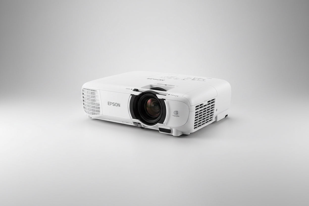 Epson EH-TW750 home entertainment projector, displayed from different angles, with branding and model information.