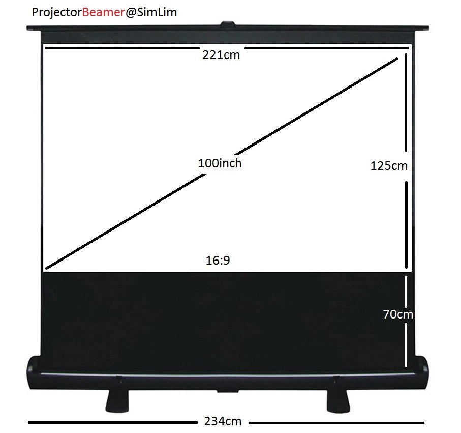 Lcd Projector Screen Size Projection Calculator Pro Projector To