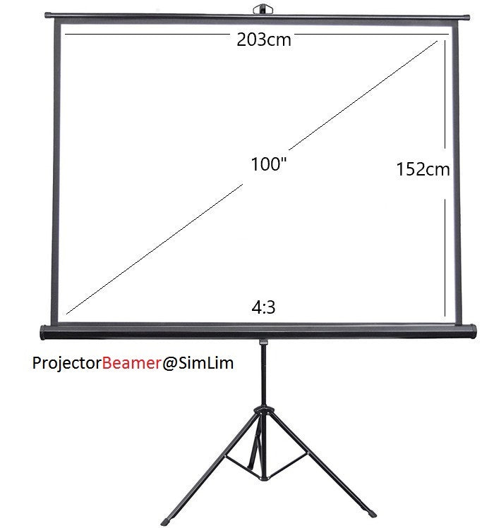 100inch 4:3 Portable Tripod Projector Screen