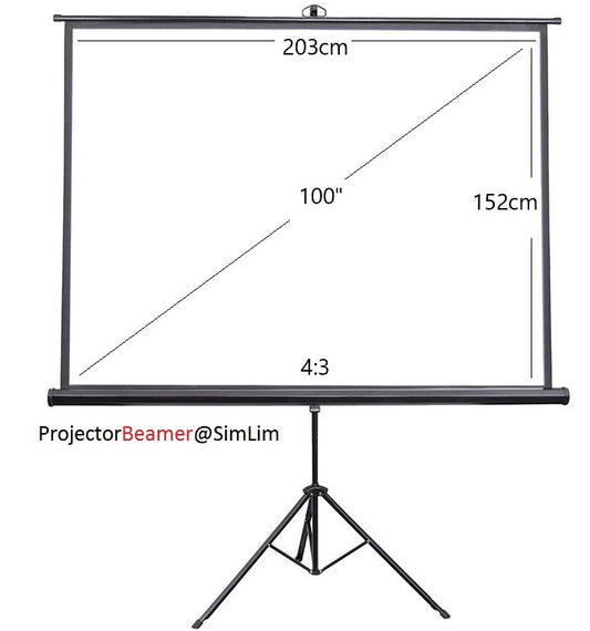100inch 4:3 Portable Tripod Projector Screen