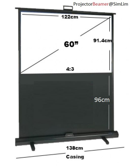 60inch 4:3 Floor Pull Up Portable Projector Screen