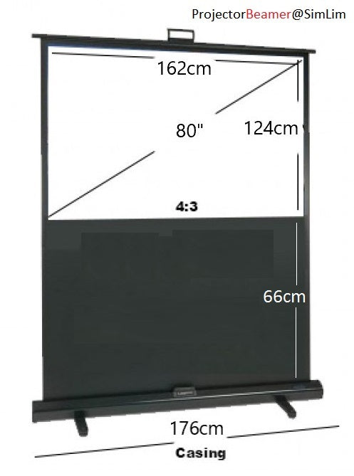 80inch 4:3 Floor Pull Up Portable Projector Screen