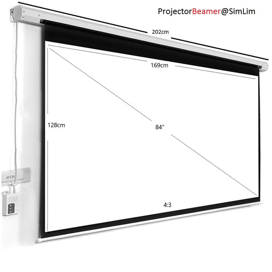 84inch Electric Motorized Projector Screen with Remote