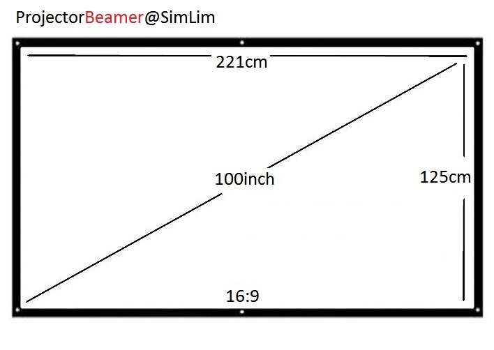 100inch 16:9 Fabric Canvas Projector Screen