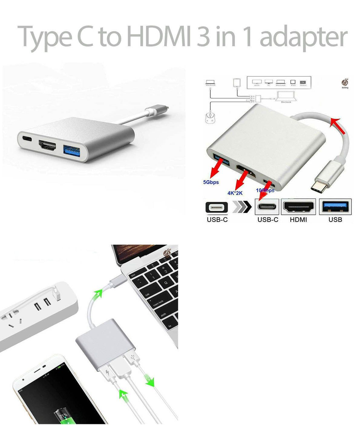 Android Phone to Projector Adaptor (Type C to HDMI )